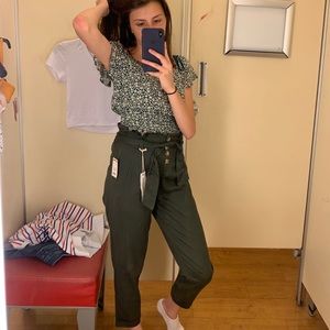 Green casual pants